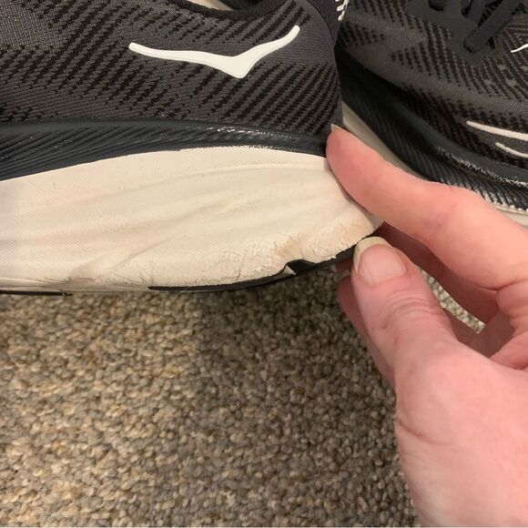 HOKA one one Clifton 9 running sneakers black white 11B woman’s unisex walking - Picture 6 of 13